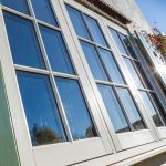 Flush sash timber effect window